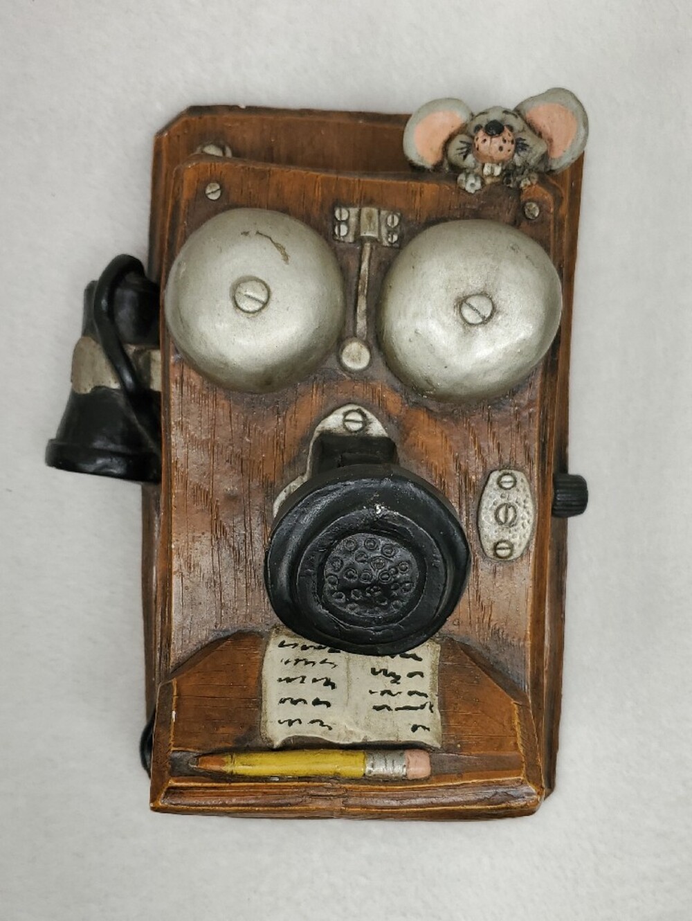 Vintage Rare Juta Sangthaweep 1974 Wall Crank Telephone Memo Holder Mouse Accent - Picture 11 of 12